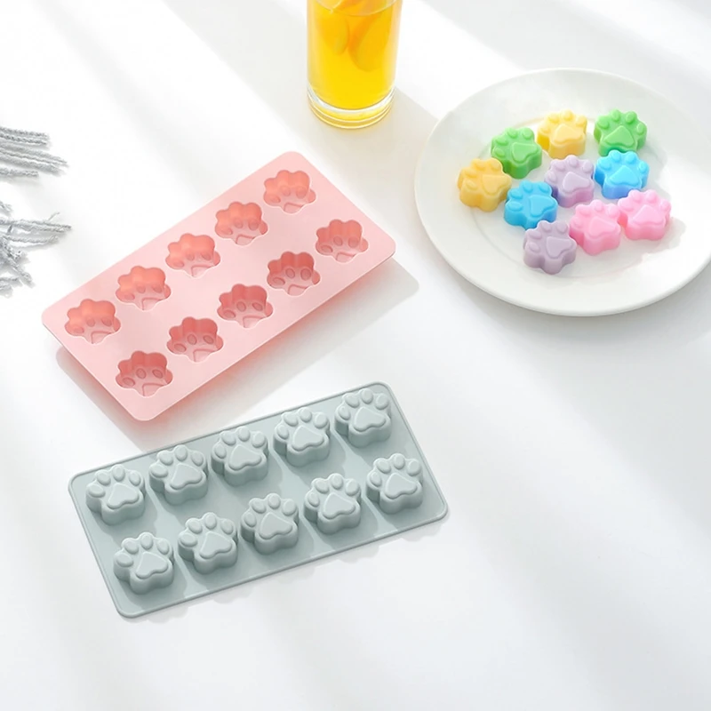 10 ячеек Милая кошачья лапа форма для шоколада 3D помадки силиконовая сделай сам