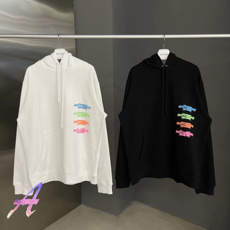 

Welldone Color Coded Sweater Men Women Loose Hooded High Quality We11done Hoodie Streetwear Women