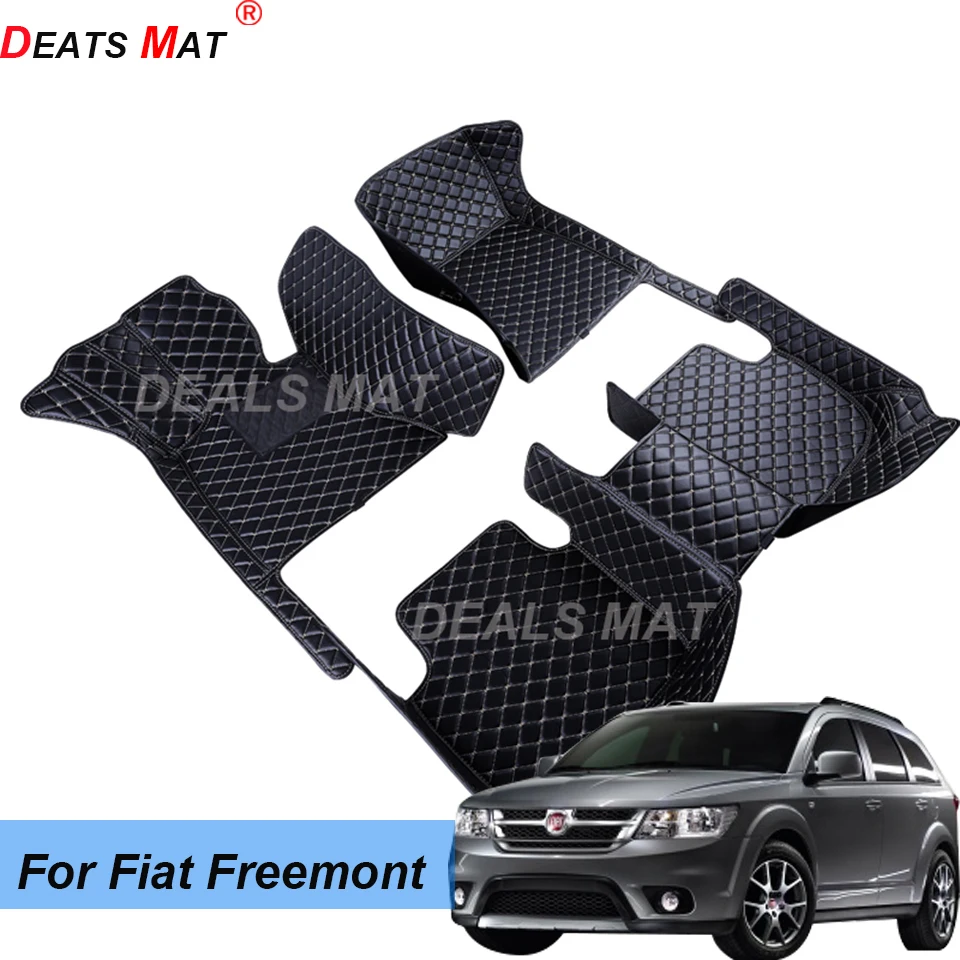 

100% Fit Leather Auto Car Mats With Pockets Floor Carpet Rugs For Fiat Freemont 2012 2013 2014 2015 2016 2017 accessories