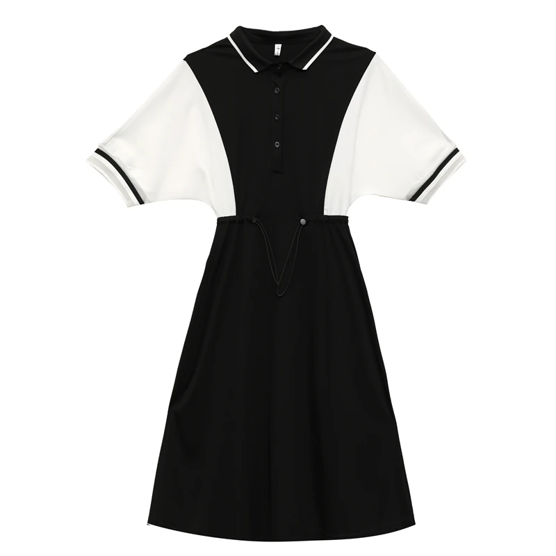 

summer new dersses for woman Fashion ladies short sleeve dresses casual party simple fresh cute a-line dress Fake two pieces