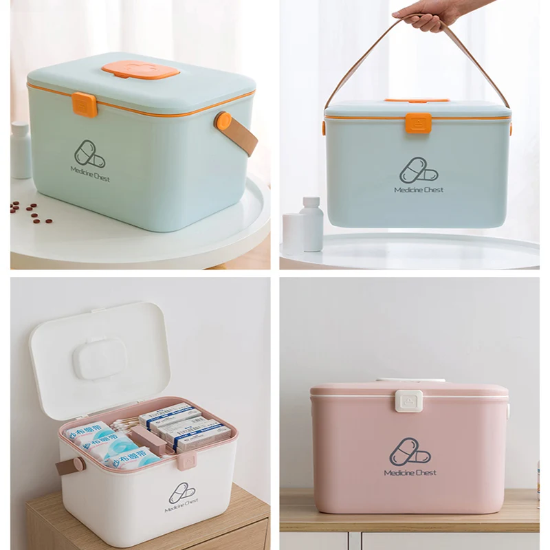 Домашний аптечка ящик для хранения пластиковый многослойный медицинский набор