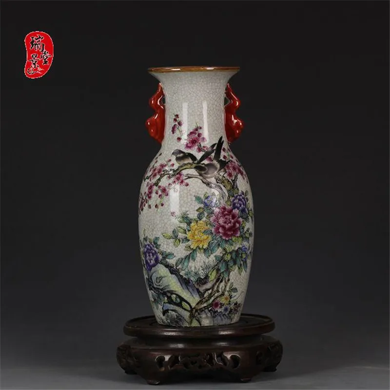 Розовые весенние вазы Manyuan сделанные в Qianlong периода династии Цин имитируют