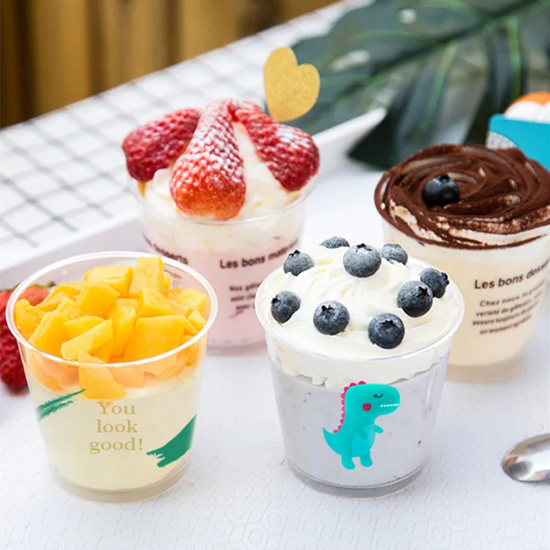 

50 шт., одноразовые пластиковые чашки для мороженого, десерта, торта