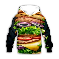 hamburger 3d printed hoodies family suit tshirt zipper pullover kids suit sweatshirt tracksuitpants 05