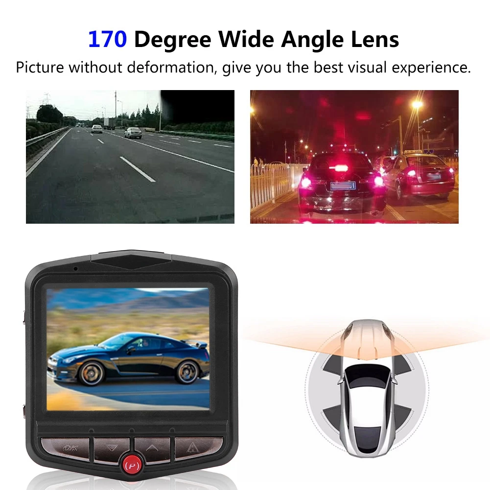 

1080P HD Car DVR Anti Shaking G-Sensor Motion Detection Driving Recorder