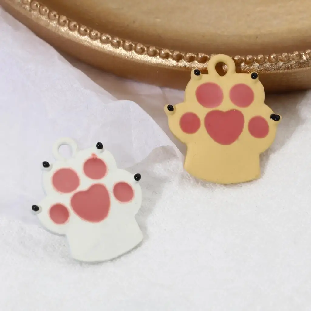 

5 PCs Cute Pet Memorial Charms Paw Claw Watermelon Red Orange Pendants For Necklace DIY Accessories Jewelry Making Earrings DIY