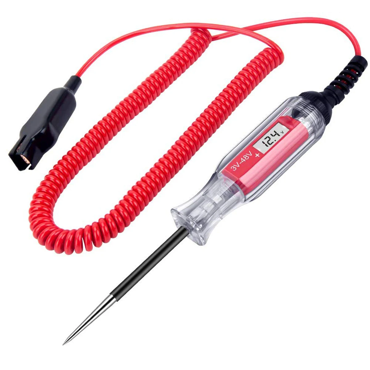 

3V-48V Digital Electric Circuit Test Light Car Boat Trailer Digital LCD Circuit Tester Car Truck Low Voltage Light Tester Probe