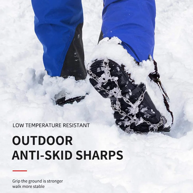 

19 Teeth Claws Micro Spikes Footwear Ice Traction System Crampons Non-slip Stainless Steel Chain For Various Complex Roads