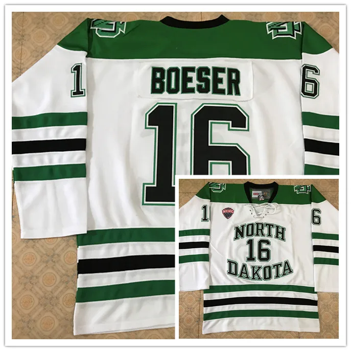 Мужская вышивка в стиле бойцов Северной Дакоты Sioux 16 Brock Boeser ПРИШИТАЯ по