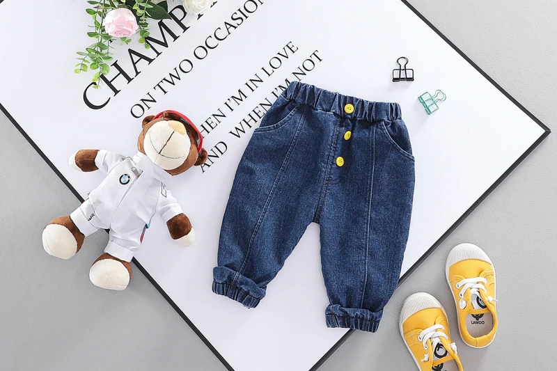 HYLKIDHUOSE Toddler Infant Clothing Sets 2020 Spring Baby Boys Casual Clothes Stripe Hooded T Shirt Coats Jeans 3-piece Set |