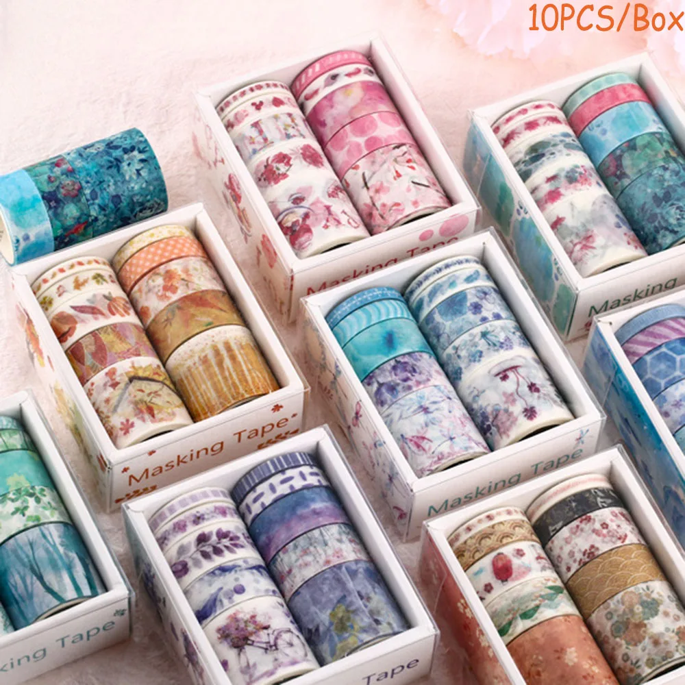 

10Rolls/Set Japanese Decoration Masking Tape Scrapbooking Hand Account Diary DIY Tape Ocean Forest Series Adhesive Stationery