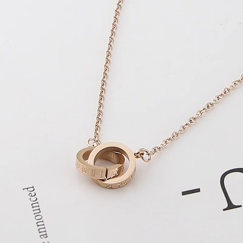 Лидер продаж новое модное двойное колье с римскими цифрами женское ожерелье для