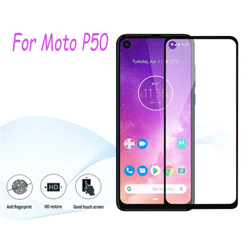 Закаленное стекло с полным покрытием из алюминия для Motorola Moto P50 Защитная пленка