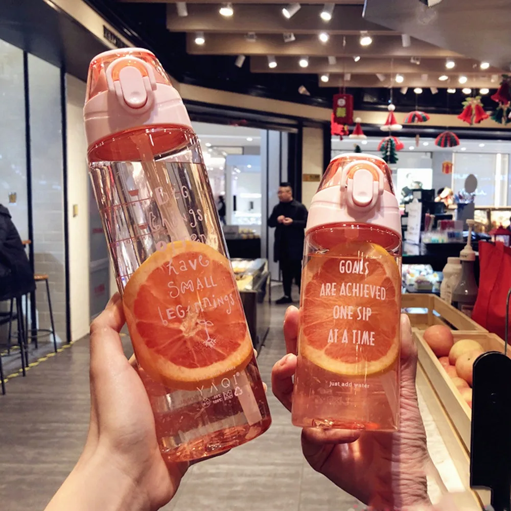 

450/600/750ml Large Capacity Sport Water Bottle Portable Plastic Outdoor Camping Picnic Bicycle Cycling Climbing Drinking Bottle