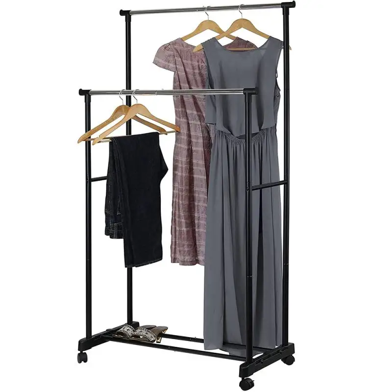

Newest Drying Rack Balcony Folding Stainless Steel Clothes Hanger Living Room Furniture Retractable Simple Coat Rack HWC
