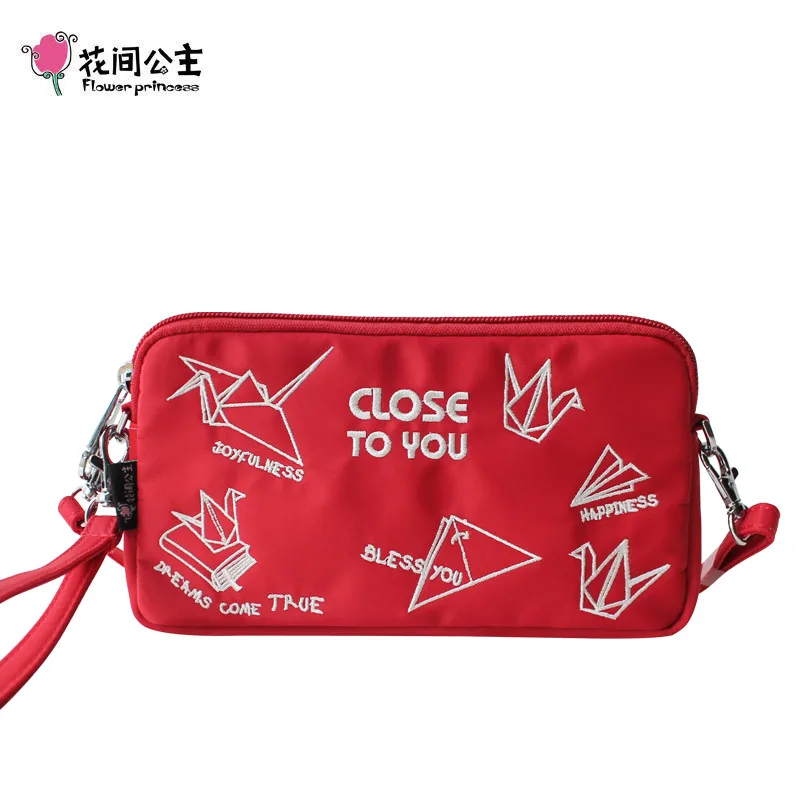 Нейлоновый клатч с цветочной вышивкой для девочек-подростков | Багаж и сумки