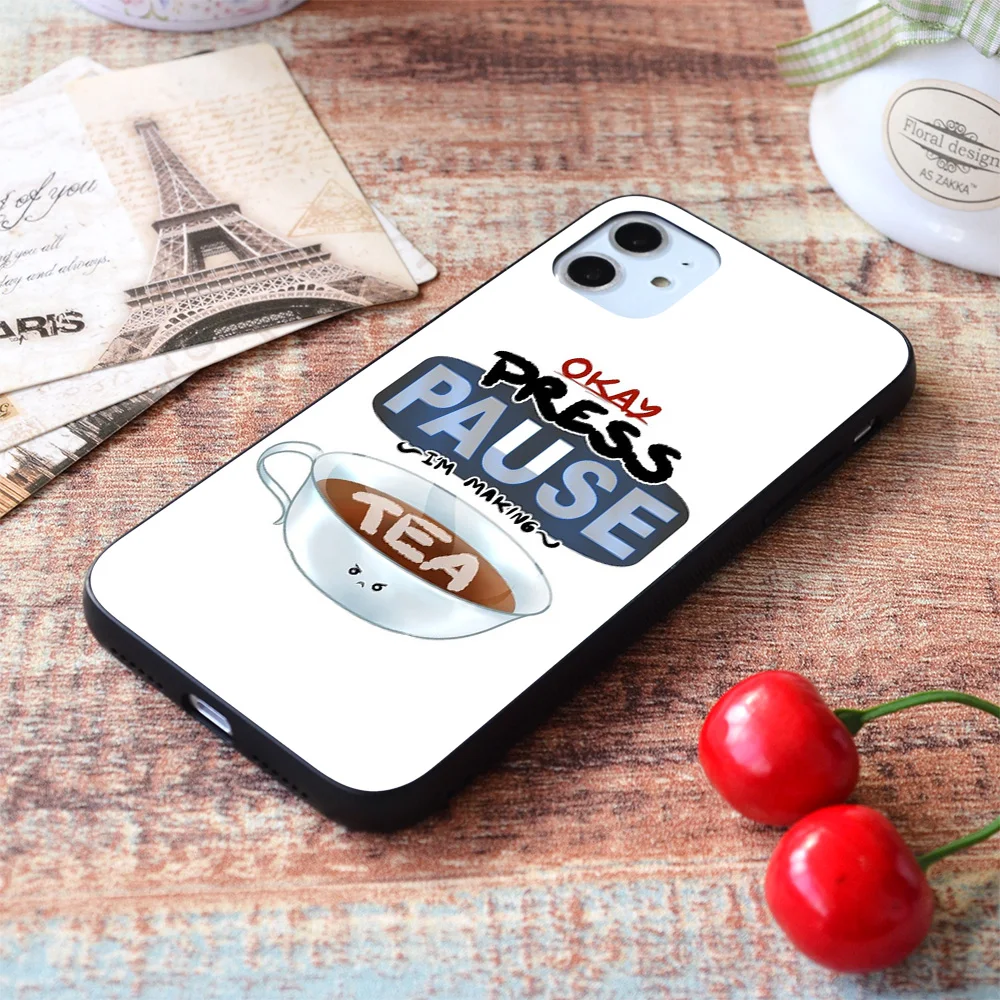 

For iPhone Ragequit Tea Break Soft TPU Border Apple iPhone Case