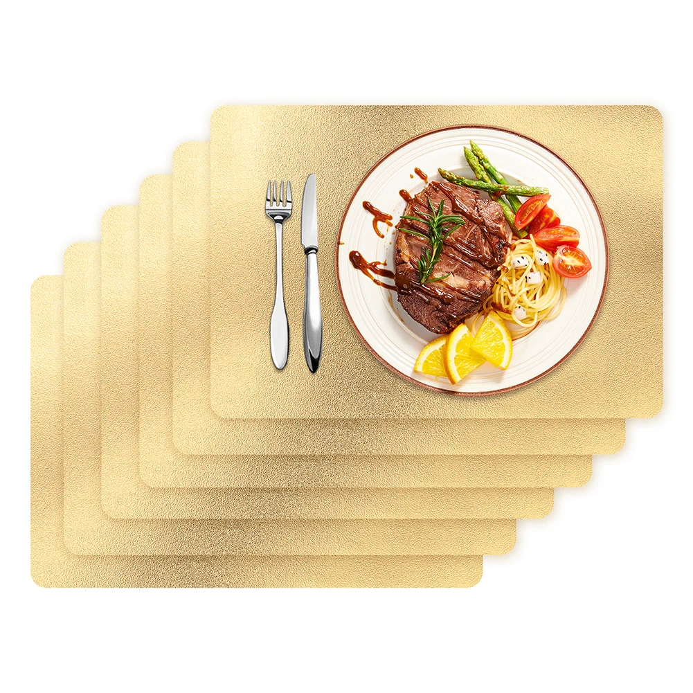 

Set of 4/6 PVC Placemats for Dining Table Waterproof Place Mats Washable Rectangle Table Mats Modern Kitchen Decor Christmas Pad