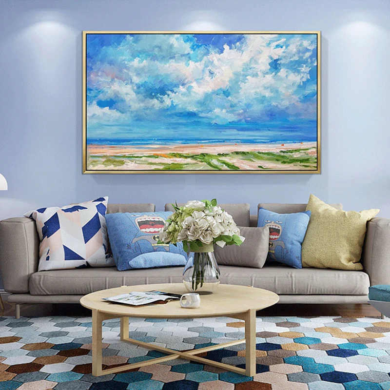 100% ручной Краски ed Абстрактная живопись море пейзаж маслом на холсте искусство