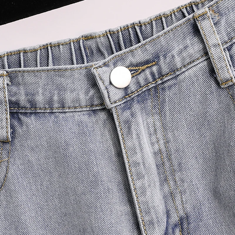 High Waist Wide Leg Pants Women High Street Jeans Plus Size Straight Loose Drape Trousers Spring and Autumn