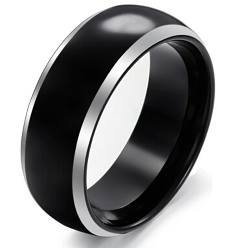 

Мужское кольцо из карбида вольфрама, Черное и серебряное кольцо 8 мм, 2020