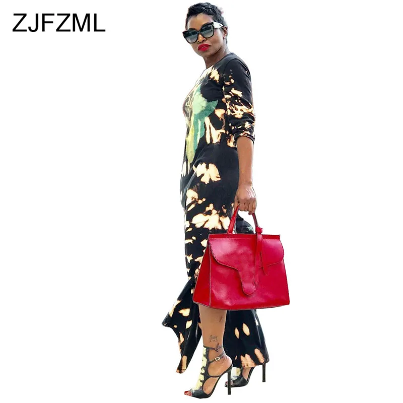 Женские повседневные платья макси с ярким принтом Клубные вечерние круглым