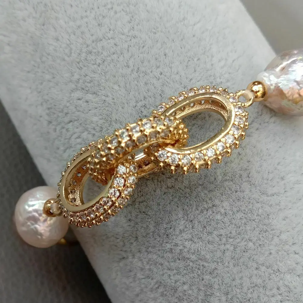 Cultured Keshi Pearl White Coin Pearl Stretch Bracelet