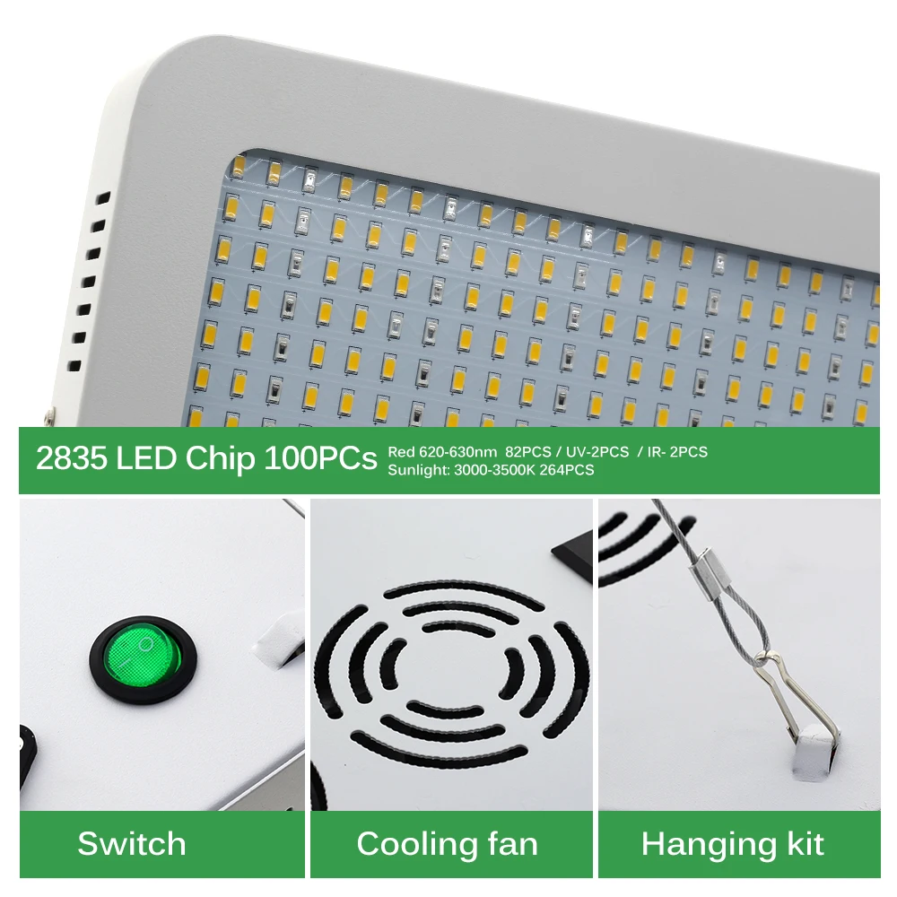 Светодиодная лампа высокой мощности для выращивания растений квантосветильник