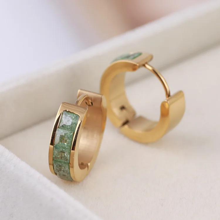 

Fashion style inlaid ice flower zircon, colored small earrings