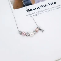 accessories s925 sterling silver pearl necklace female korean fashion design diy clavicle chain jewelry