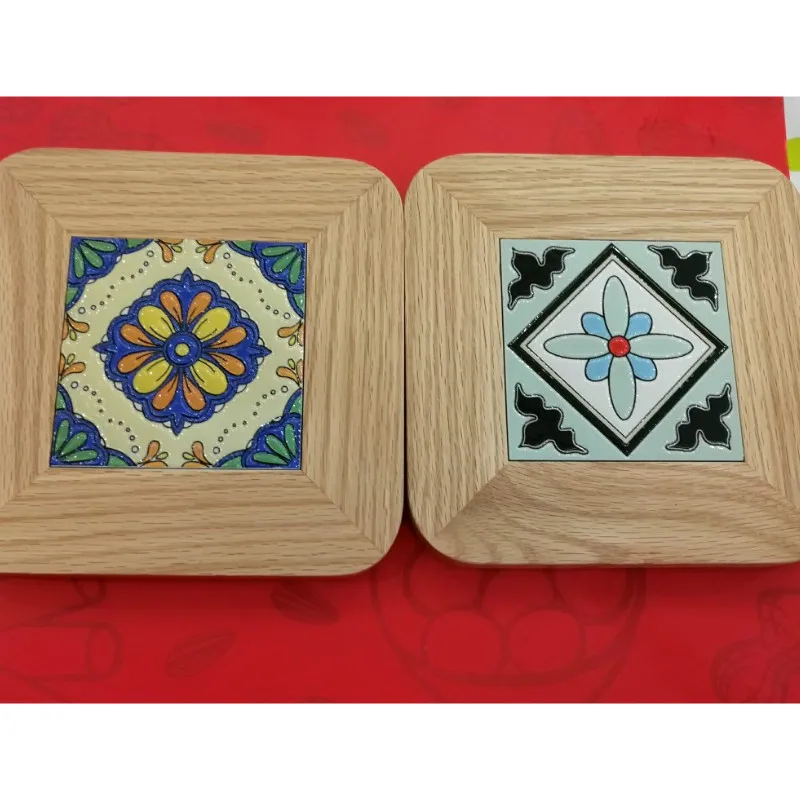 

Wood Coasters Table Placemat Floret brick Mat Pot Holder Kitchen Hot Insulation Mesa Vintage Simple Art Desk Decoration