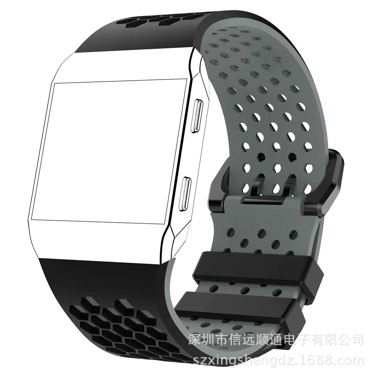 Высококачественный силиконовый ремешок для часов для Fitbit Ionic двухцветный сотовый дышащий браслет Спортивный Повседневный ремешок