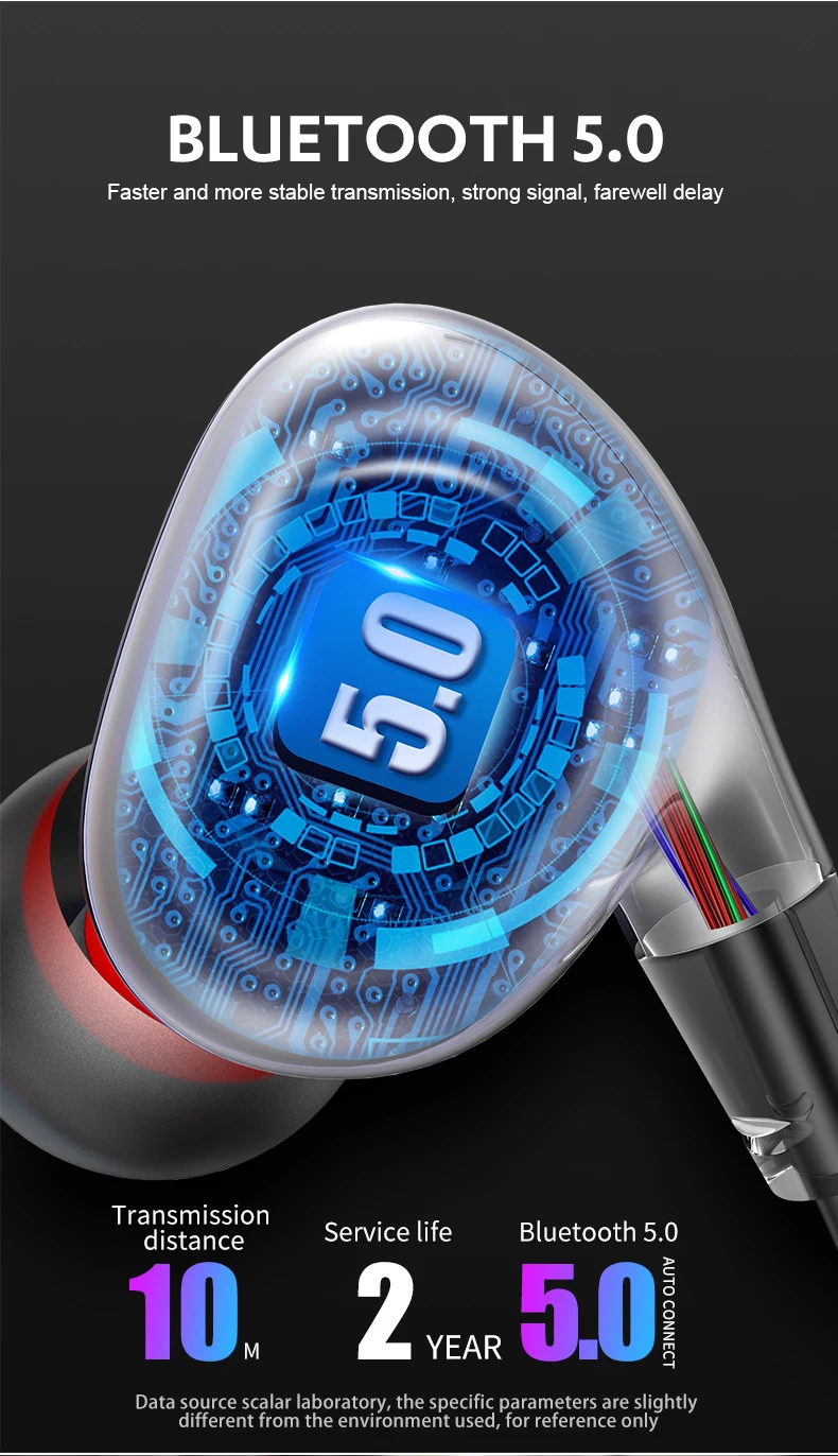 Новейшие bluetooth-наушники V5.0 беспроводные наушники 3D стерео спортивные наушники шейные наушники с микрофоном для всех телефонов