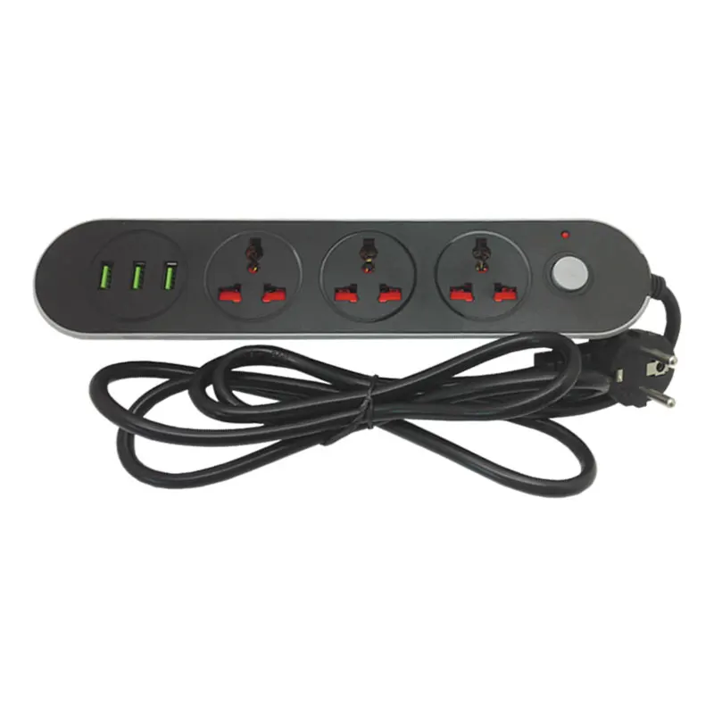 Силовая Лента USB Smart Удлинитель электрический шнур розетка Универсальная Розетка с европейской вилкой Защита от перенапряжения