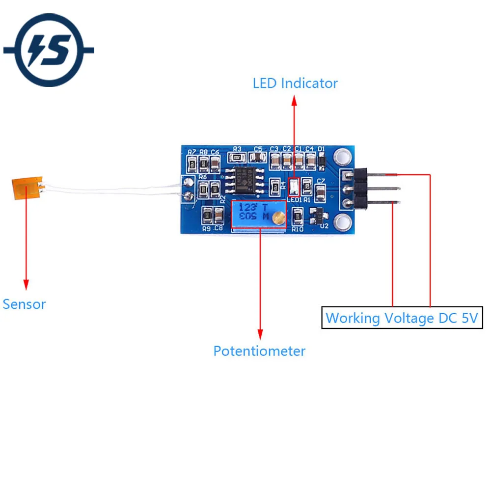 Модуль датчика давления Φ датчик сопротивления Ом измеритель напряжения