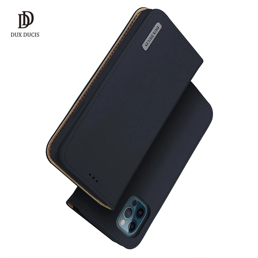 

DUX DUCIS Wish For iPhone 12 Pro Max Case Genuine Leather Wallet Flip Case with card Slot Magnetic Closure Full Protection