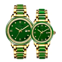 2020 new green ice like jasper gem japan imported movement inlaid with diamond quartz watch factory direct supply