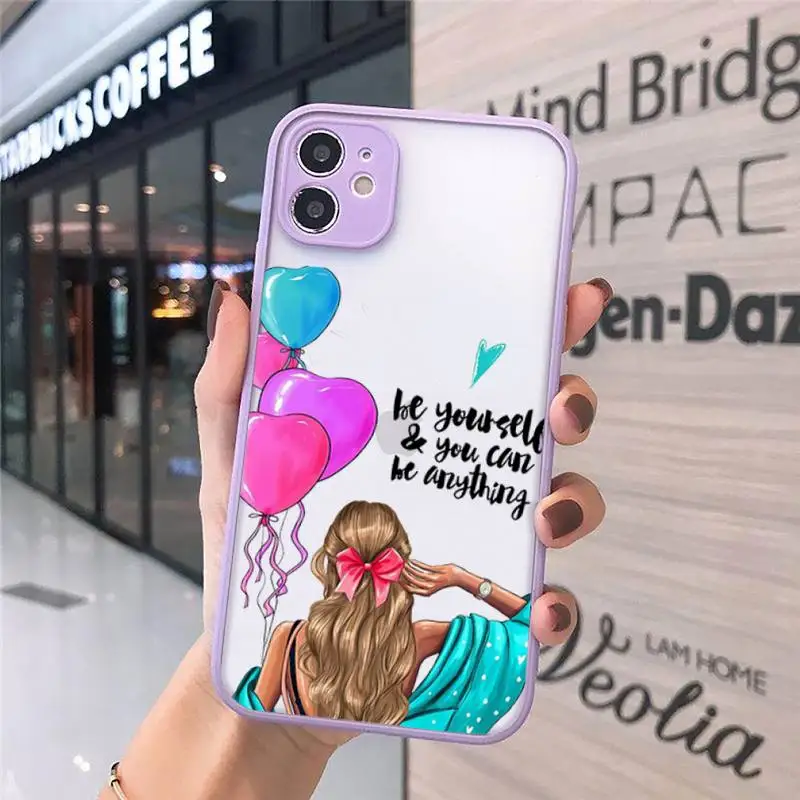 

VOGUE Christmas Princess Girl Female Phone Case Matte For iPhone 12 Mini 11 Pro XR XS Max 7 8 Plus X Hard PC Back Cover