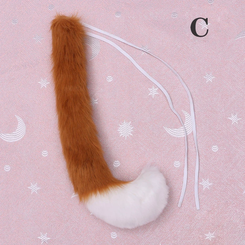 cosplay tail ears plush simulation fox cat wolf animal | Тематическая одежда и униформа