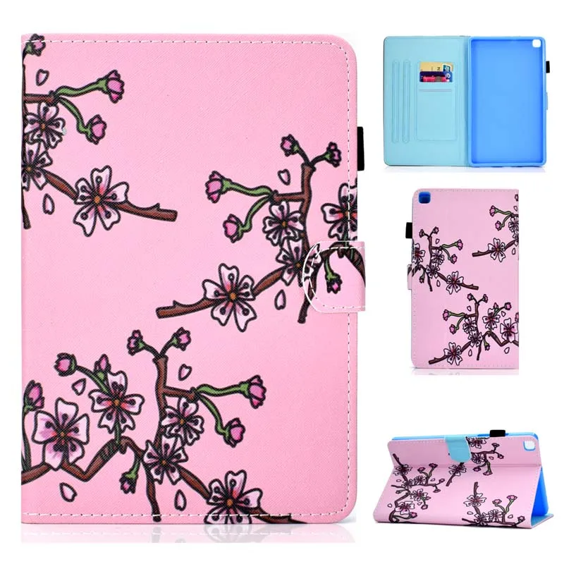 case Откидная подставка кожаный чехол с магнитной крышкой для Samsung Galaxy Tab A 8,0 SM-T290 SM-T295 T297 Tablet Coque+ пленка+ ручка - Цвет: case
