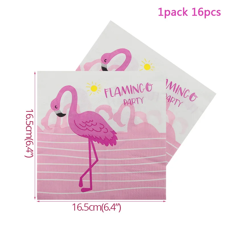 1pack napkins Вечерние принадлежности фламинго, тропические Гавайские вечерние принадлежности, бумажный шарик, тарелки, соломенные украшения для первого дня рождения детей - Цвет: 1pack napkins