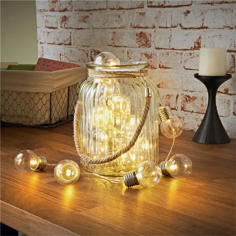 

Creative Garland Light Bulb LED String Lights Battery 10 LED Fairy Lights For Home Decor Luces Led Decoracion 30SEP16