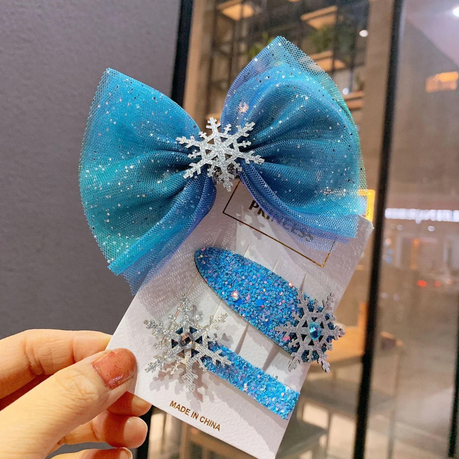 Замороженная Снежинка бант заколка для волос Принцесса Эльза Детский Набор