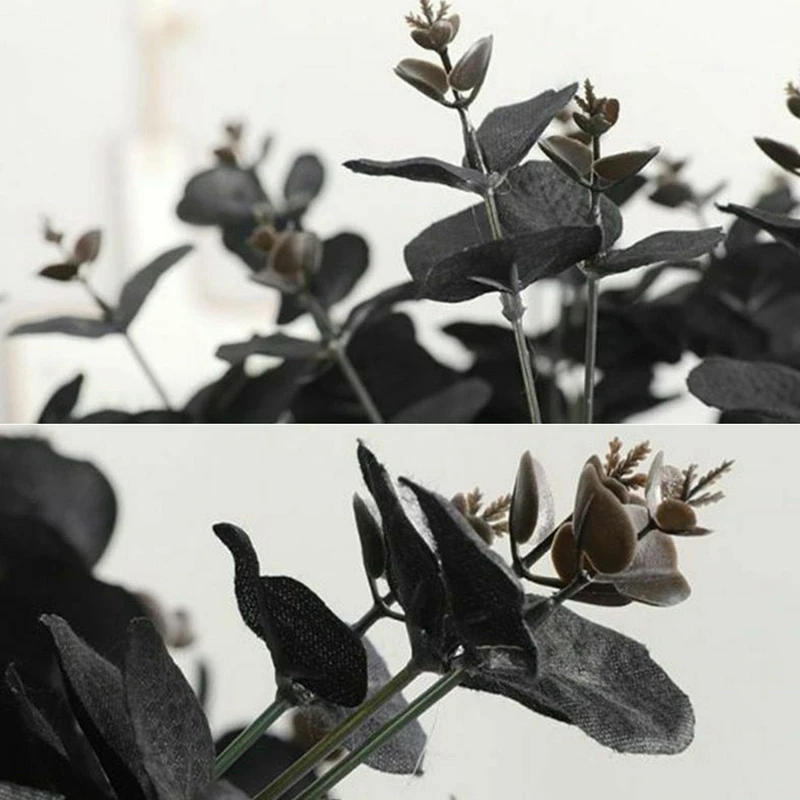 20 Heads Artificial Black Eucalyptus Fake Flower Plant Wedding Party Decoration Promotion | Дом и сад
