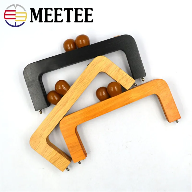 Meetee, 1 шт., 20X8 см, классический стиль, рамка для сумки, деревянная ручка, антикварная застежка для поцелуя, для кошелька, рамка с замком, пряжки, сделай сам, украшение для сумки, аксессуар