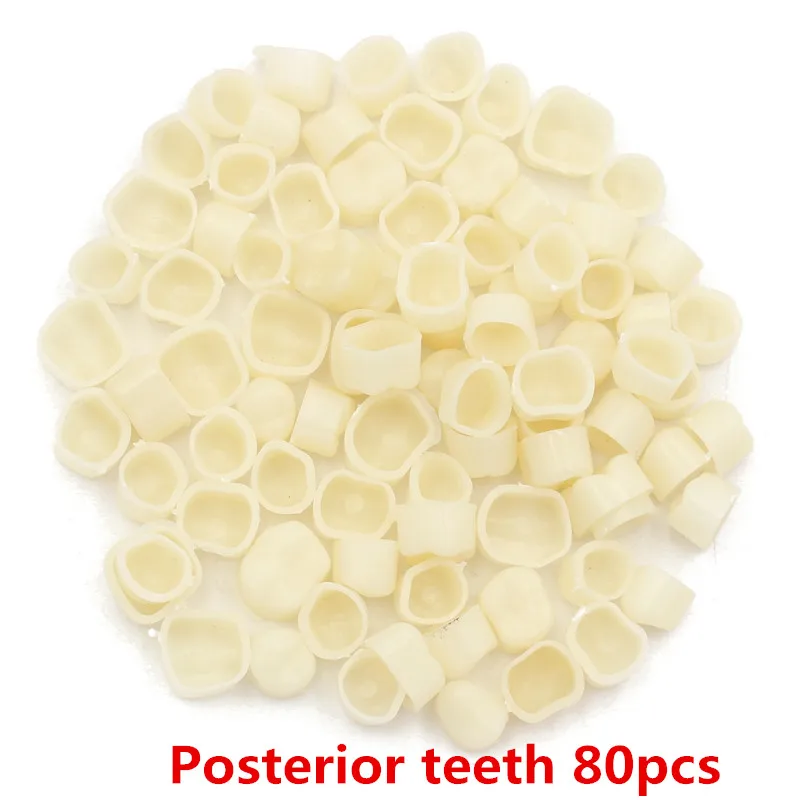 Posterior teeth 80 шт./упак. Зубные коронки полости рта Отбеливание зубов для передних зубов Корона смолы фарфор временные зубы корона для стоматологической лаборатории, стоматологов инструменты - Цвет: Posterior teeth