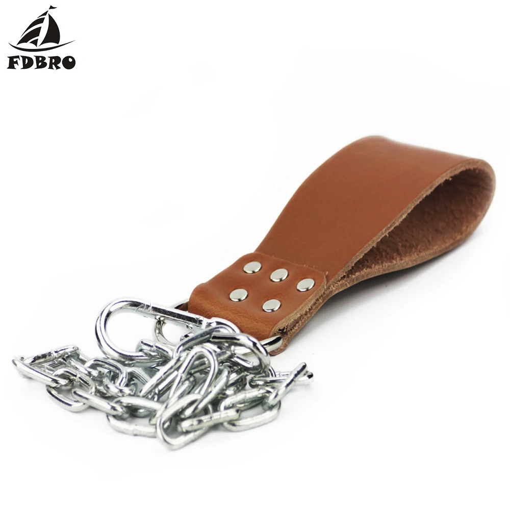 Brown FDBRO пояс для тяжелой атлетики из воловьей кожи с кольцом-цепочкой для силовой тренировки тренажерного зала погружение штанги вес ed подтягивающий пояс для тяжелой атлетики - Цвет: Brown