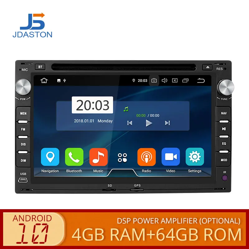 JDASTON Android 10 автомобильный dvd плеер для Volkswagen VW Bora Golf Polo GOLF MK3 Mk4 TRANSPORTER T5 T4