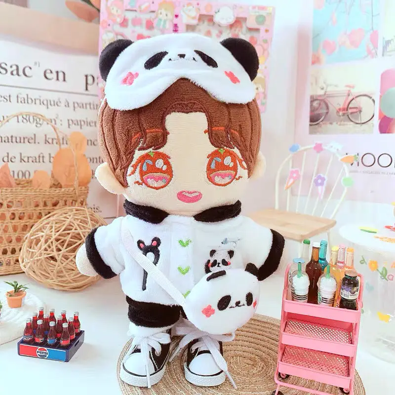 

Kawaii 20 см плюшевая одежда куклы панды Kpop Baby Skzoo одежда Кролик Медведь Корова Кролик костюм хлопковая Кукла одежда милый комбинезон