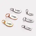 Небольшие этикетки из нержавеющей стали на заказ, 30 шт., очаровательные ювелирные изделия, ожерелье с гравировкой вашего собственного логотипа, фурнитура ручной работы сделай сам